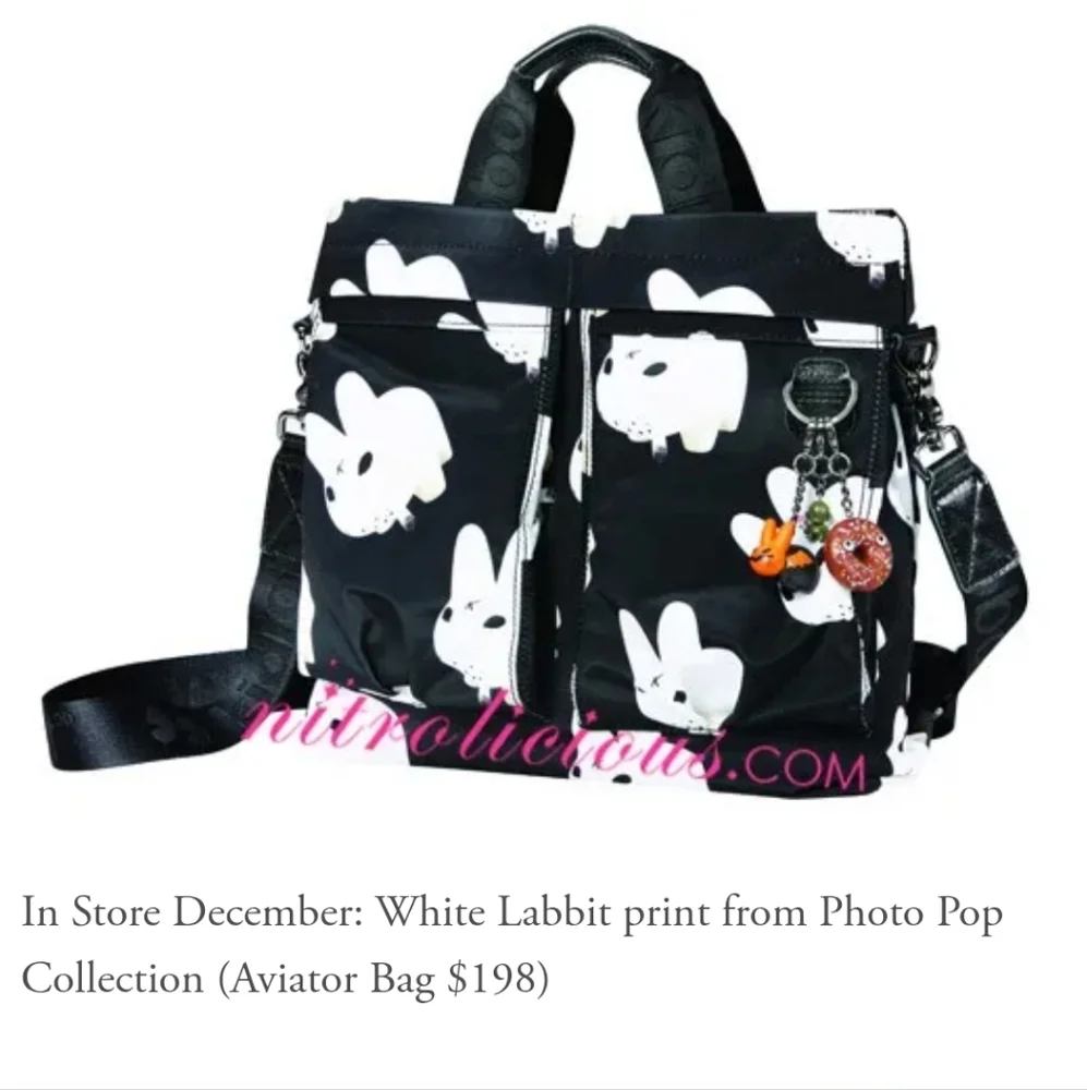 KIDROBOT x Kozik Smorkin Labbit Photo Pop Black Aviator‎ Messenger Shoulder Bag